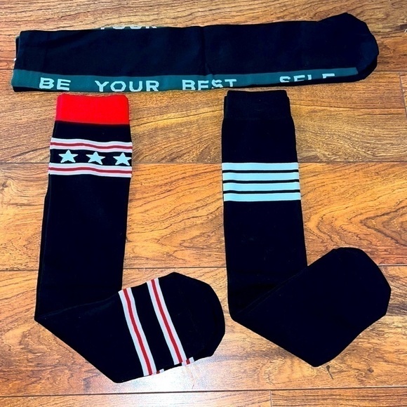 𝅺BE Your Best Self 3 pair of socks 19 inches long NIP - Picture 1 of 2